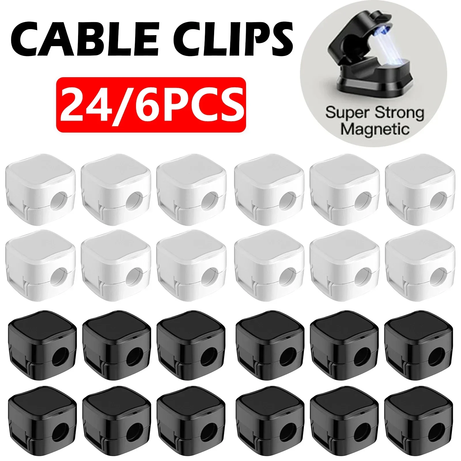 Magnetic Charging Cable - 6/12/24 шт. магнитные зажимы для органайзера