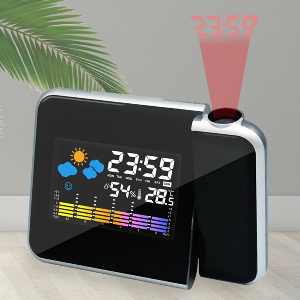 Modern Electronics Gadgets - Светодиодные вращающиеся проекционные часы-будильник с цветным