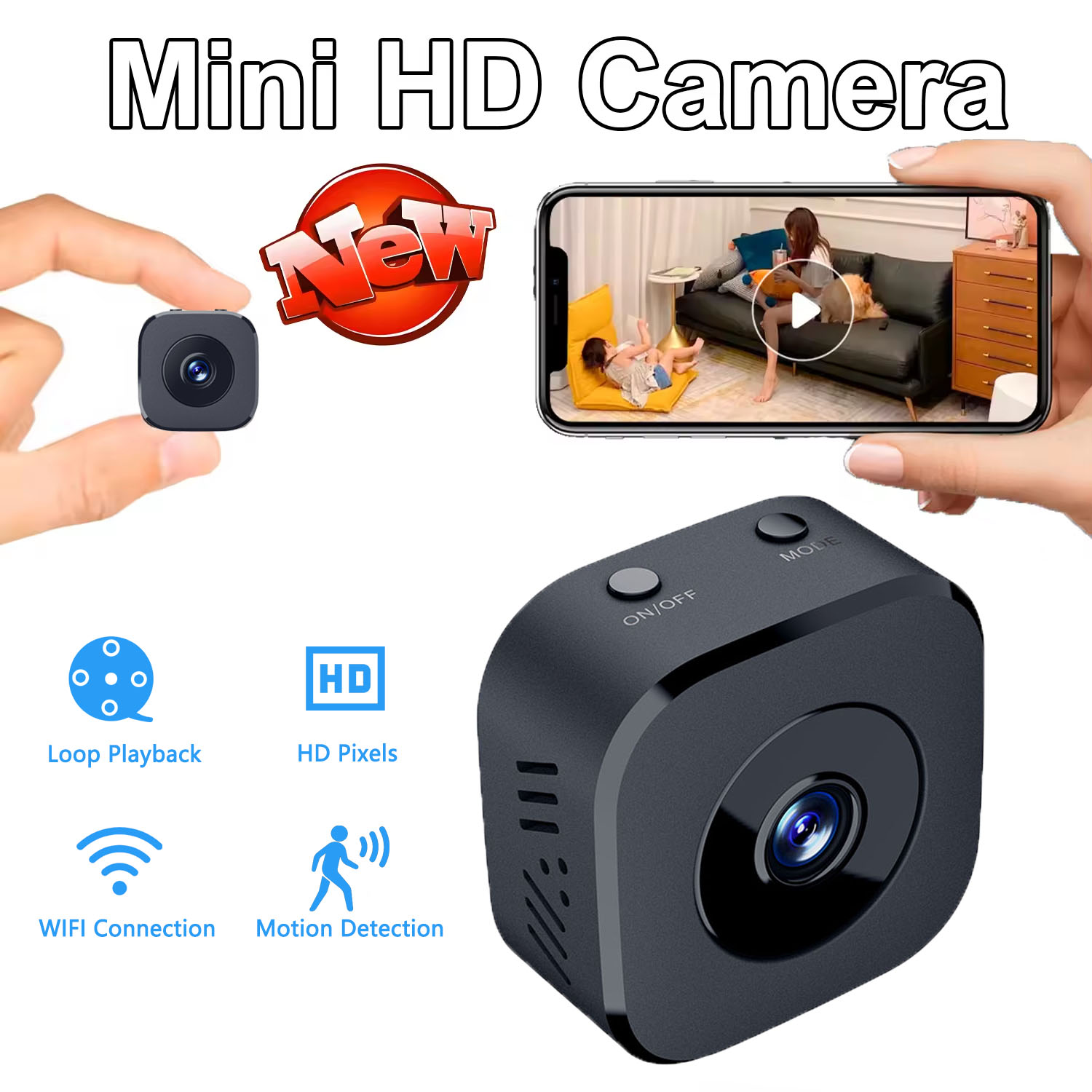 Compact Camera Mirrorless - Камера безопасности 4K Мини Полноцветное Ночное