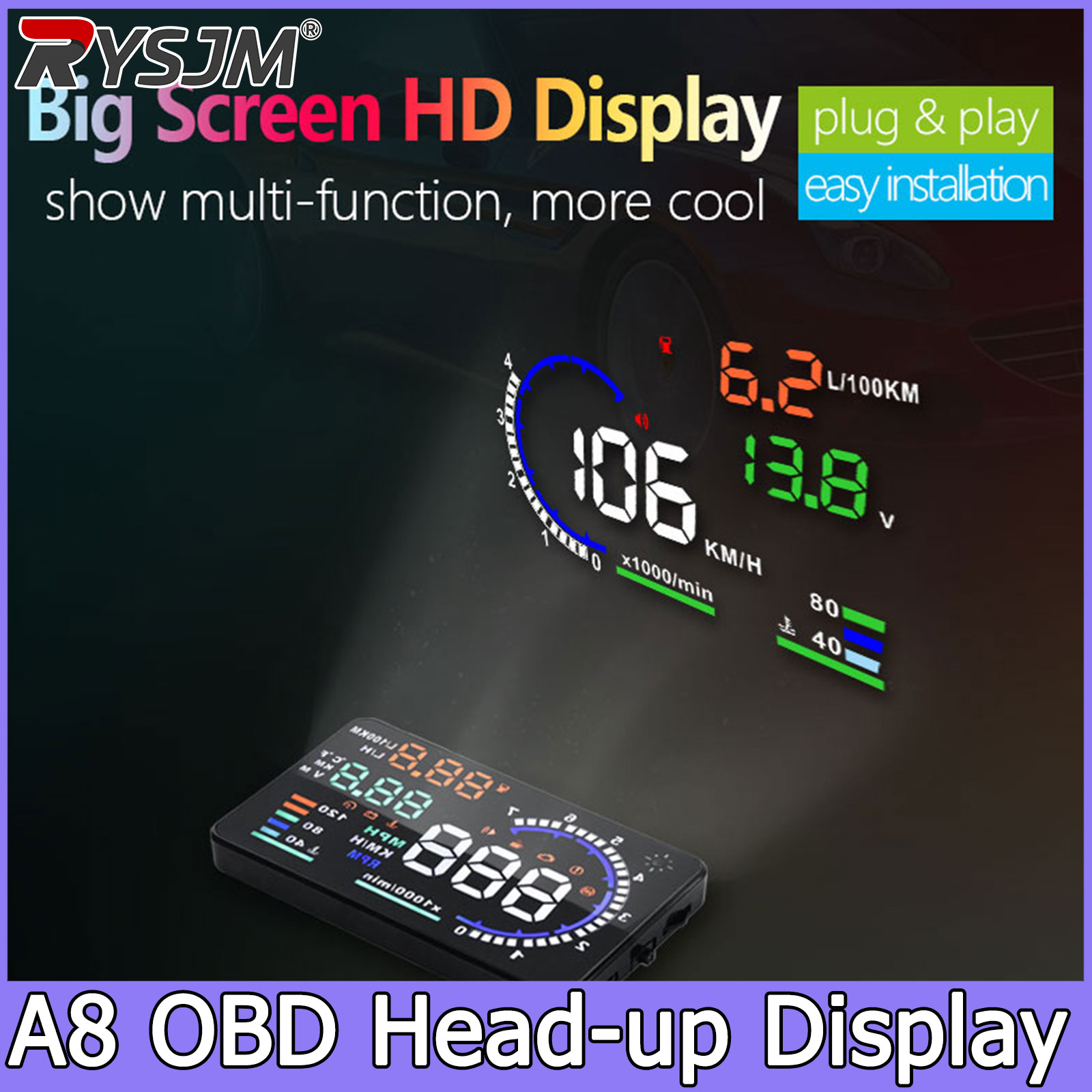 Electronics Gadgets For Car - A8 OBD HUD Проекционный дисплей на