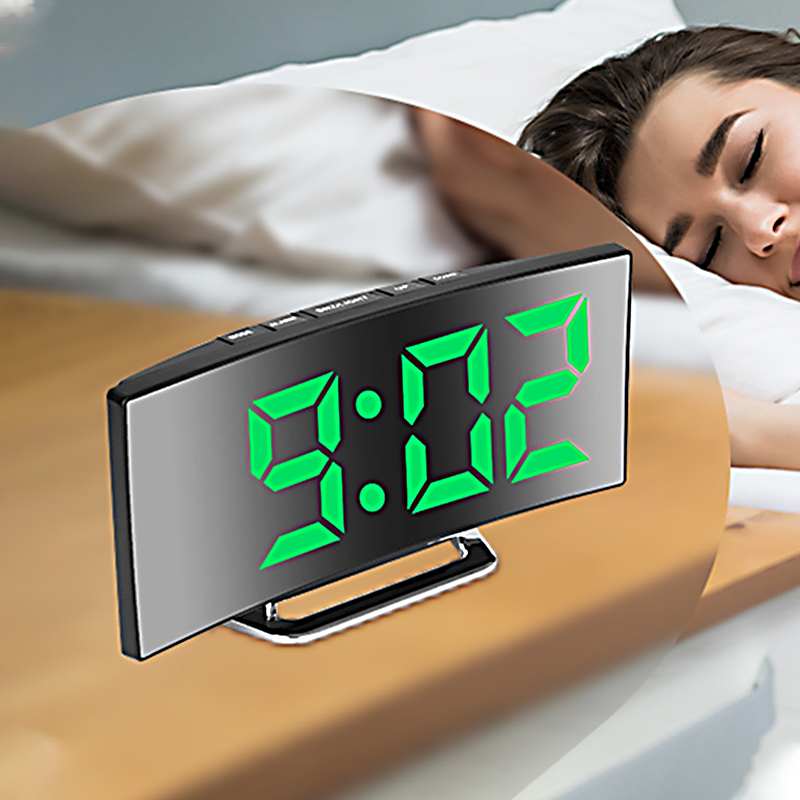 Modern Electronics Gadgets - Светодиодный цифровой будильник с изогнутым экраном,